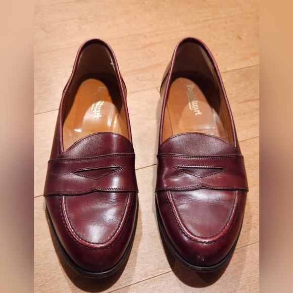 Paul Stuart Burgandy Leather Mens Penny Loafer Loafers Shoes Sz 10 Made In Italy - Picture 2 of 7